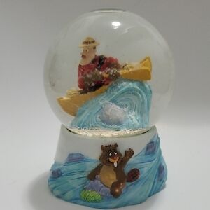 RCMP Kayak Beaver Snow Globe Royal Canadian Mounted Police